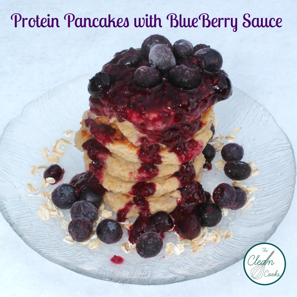 Protein Pancakes with Blue Berry Sauce from www.TheCleanCooks.com